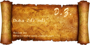Duka Zénó névjegykártya